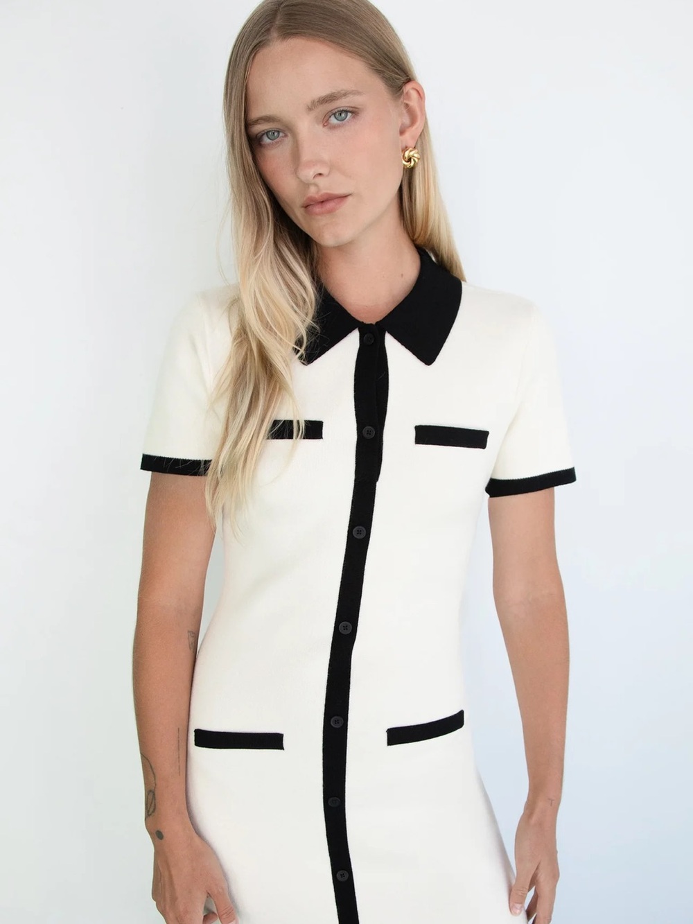 Oak and Fort - Trim Knit Dress